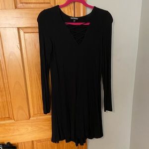 Express CrissCross Long Sleeve TShirt Swing Dress